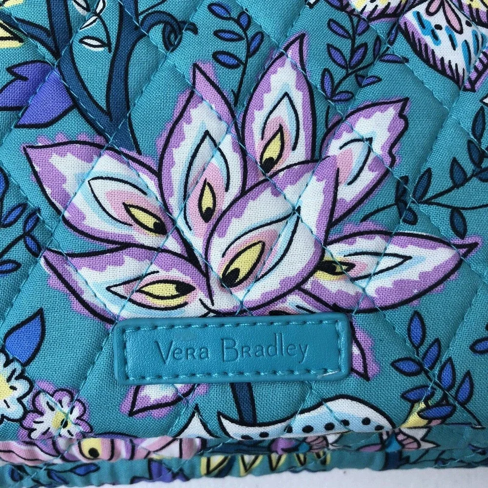 Vera Bradley NWT Laptop Workstation Quilted Crossbody Bag in Peacock Garden